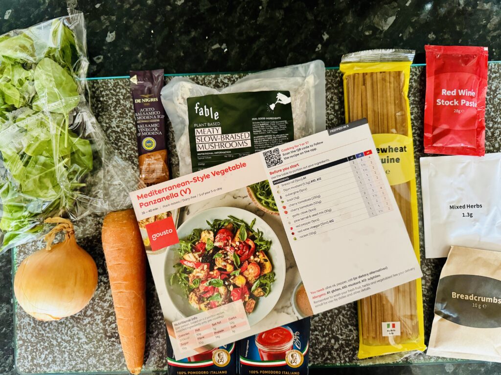 All the ingredients for a recipe laid out